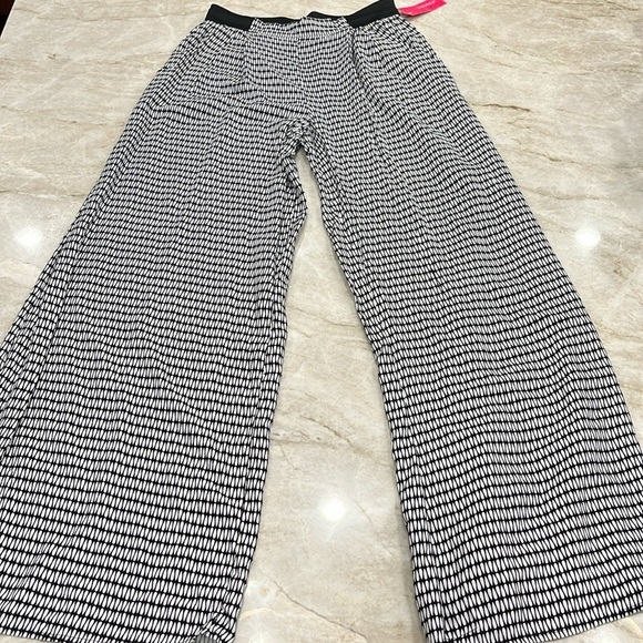 NEW Xhilaration Black White Geometric Palazzo‎ Pants High Rise Pockets Medium - Picture 1 of 9